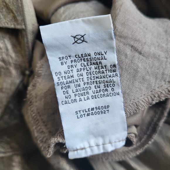 R&M Collection Dress Womens Size 10P Taupe Bronze Tiered Empire Waist Short - Picture 6 of 13